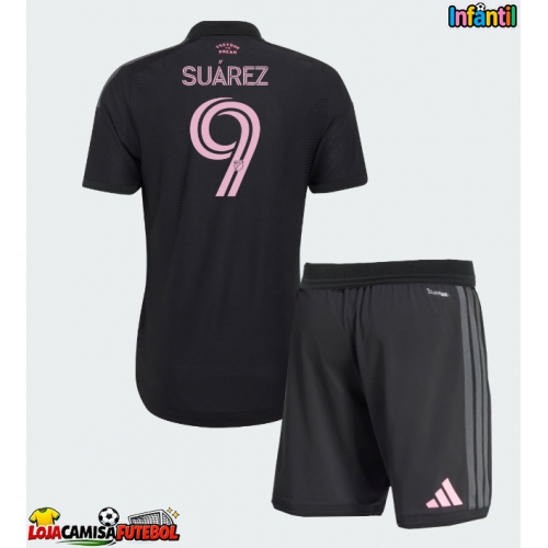 Camisa de Futebol Inter Miami Luis Suarez #9 Equipamento Secundário Infantil 2026-27 Manga Curta (+ Calças curtas)